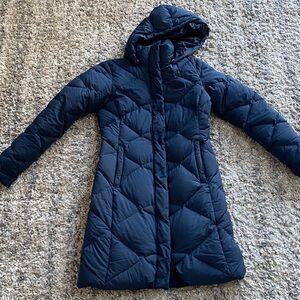 The North Face Women's Dark Blue Hooded Puffer Jacket